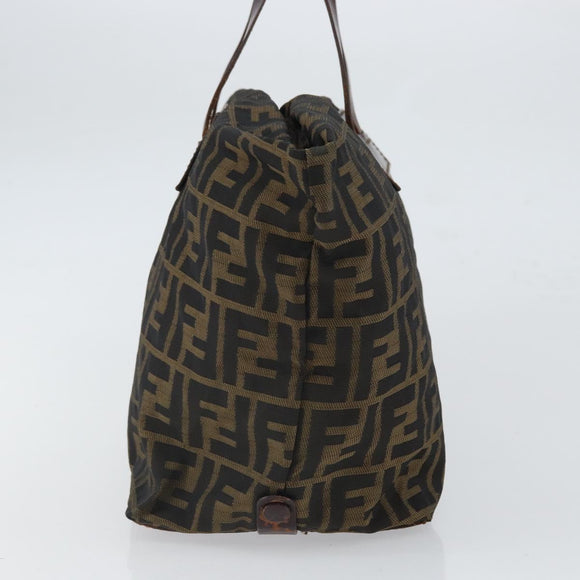 FENDI Zucca Canvas Hand Bag Black Brown Auth ep12817