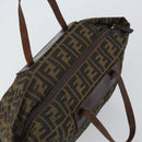 FENDI Zucca Canvas Hand Bag Black Brown Auth ep12817-6