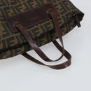 FENDI Zucca Canvas Hand Bag Black Brown Auth ep12817-7