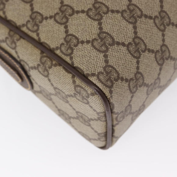 GUCCI GG Supreme Shoulder Bag PVC Beige Gold Auth ep12819