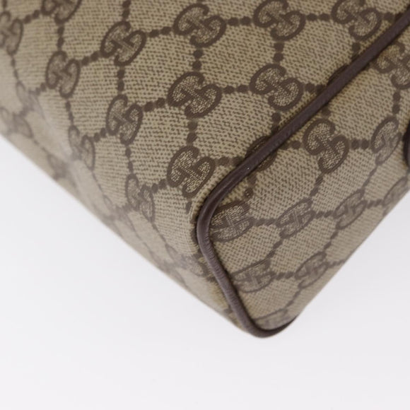 GUCCI GG Supreme Shoulder Bag PVC Beige Gold Auth ep12819
