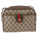 GUCCI GG Supreme Shoulder Bag PVC Beige Gold Auth ep12819-13