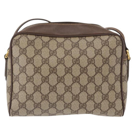 GUCCI GG Supreme Shoulder Bag PVC Beige Gold Auth ep12819 - 0