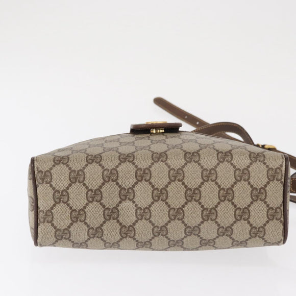 GUCCI GG Supreme Shoulder Bag PVC Beige Gold Auth ep12819