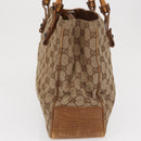 GUCCI GG Canvas Bamboo Tote Bag Beige 112526 Auth ep12821-4