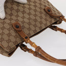 GUCCI GG Canvas Bamboo Tote Bag Beige 112526 Auth ep12821-6