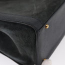 GUCCI Bamboo Hand Bag Suede Navy Gold 002 1096 0260 Auth ep12825-12