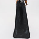 GUCCI Bamboo Hand Bag Suede Navy Gold 002 1096 0260 Auth ep12825-4
