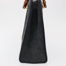 GUCCI Bamboo Hand Bag Suede Navy Gold 002 1096 0260 Auth ep12825-5