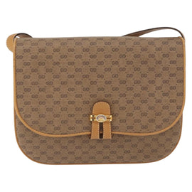 GUCCI Micro GG Supreme Shoulder Bag PVC Beige Gold 001 406 1780 Auth ep12826 - 0