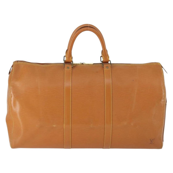 LOUIS VUITTON Epi Keepall 50 Boston Bag Brown M42968 LV Auth ep12829