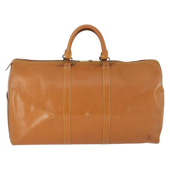 LOUIS VUITTON Epi Keepall 50 Boston Bag Brown M42968 LV Auth ep12829