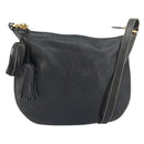 LOEWE Shoulder Bag Leather Black Gold Auth ep12832-1