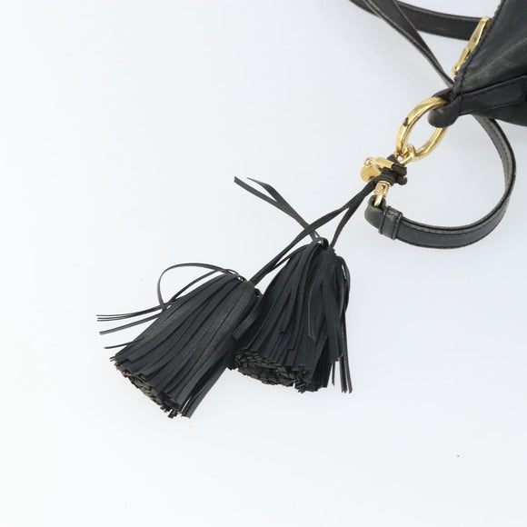 LOEWE Shoulder Bag Leather Black Gold Auth ep12832