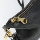 LOEWE Shoulder Bag Leather Black Gold Auth ep12832-10