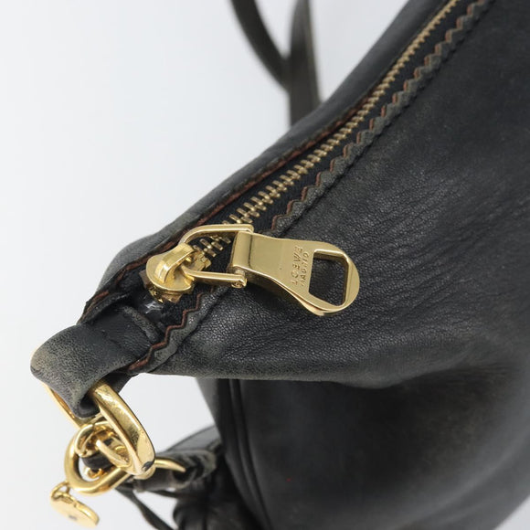 LOEWE Shoulder Bag Leather Black Gold Auth ep12832