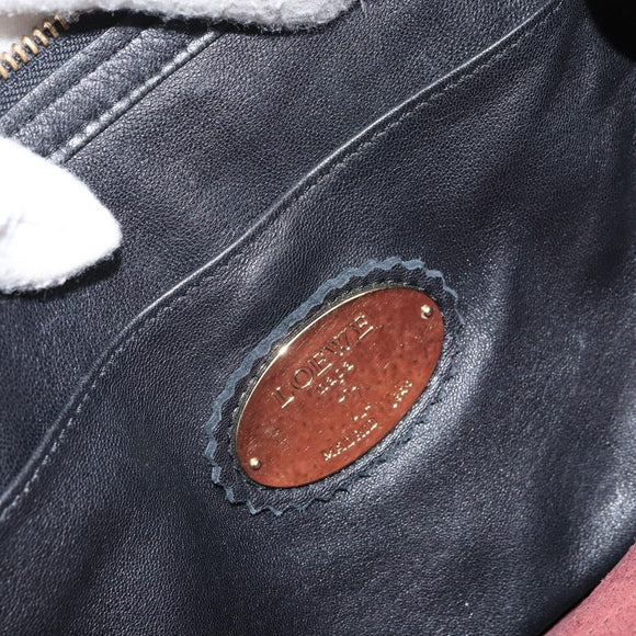 LOEWE Shoulder Bag Leather Black Gold Auth ep12832