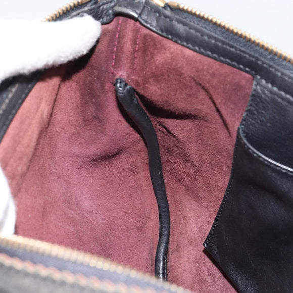 LOEWE Shoulder Bag Leather Black Gold Auth ep12832