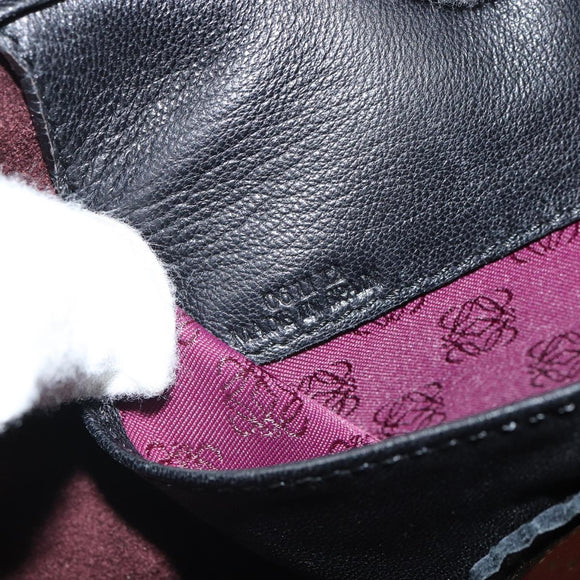 LOEWE Shoulder Bag Leather Black Gold Auth ep12832