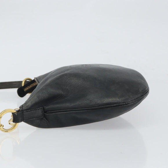 LOEWE Shoulder Bag Leather Black Gold Auth ep12832