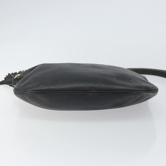 LOEWE Shoulder Bag Leather Black Gold Auth ep12832