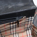 Burberrys Hand Bag Leather Black Silver Auth ep12833-19