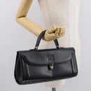 Burberrys Hand Bag Leather Black Silver Auth ep12833-22