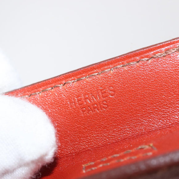 HERMES Shoulder Bag Leather Red Auth ep12834
