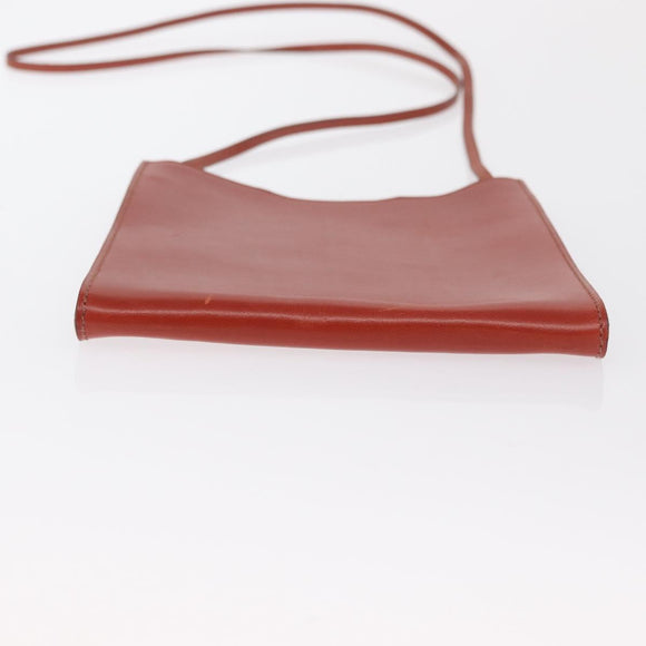 HERMES Shoulder Bag Leather Red Auth ep12834
