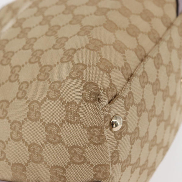 GUCCI GG Canvas Tote Bag Beige Gold 169946 Auth ep12840