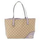 GUCCI GG Canvas Tote Bag Beige Gold 169946 Auth ep12840-13