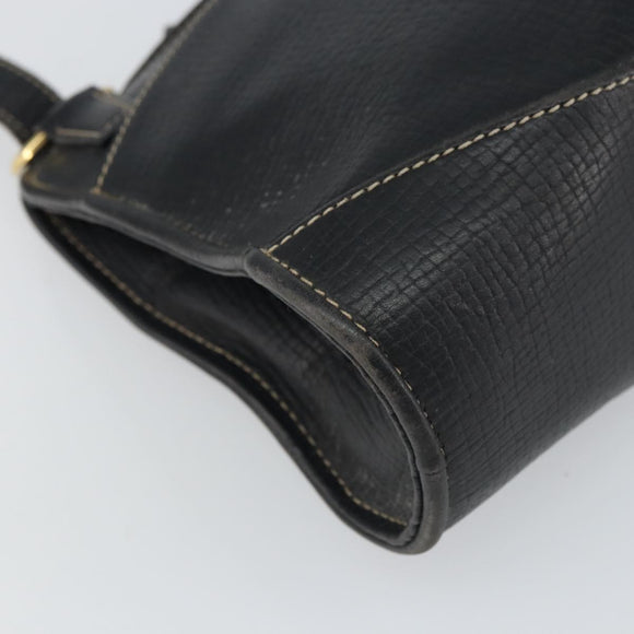 LOEWE Hand Bag Leather Black Gold Auth ep12841