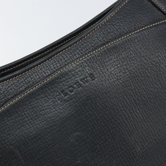 LOEWE Hand Bag Leather Black Gold Auth ep12841