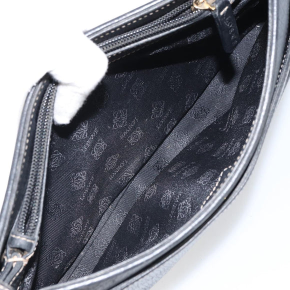 LOEWE Hand Bag Leather Black Gold Auth ep12841