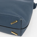 LOEWE Shoulder Bag Leather Blue Gold Auth ep12843-15