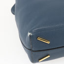 LOEWE Shoulder Bag Leather Blue Gold Auth ep12843-16
