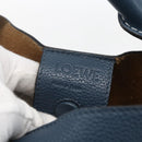 LOEWE Shoulder Bag Leather Blue Gold Auth ep12843-18