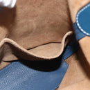 LOEWE Shoulder Bag Leather Blue Gold Auth ep12843-21