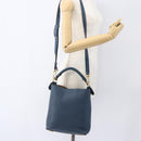 LOEWE Shoulder Bag Leather Blue Gold Auth ep12843-22