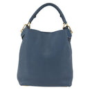 LOEWE Shoulder Bag Leather Blue Gold Auth ep12843-2
