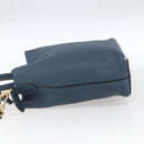 LOEWE Shoulder Bag Leather Blue Gold Auth ep12843-3