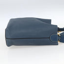 LOEWE Shoulder Bag Leather Blue Gold Auth ep12843-4