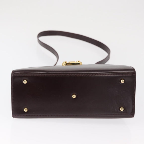 GUCCI Hand Bag Leather 2way Bordeaux Gold 000 2026 0258 Auth ep12849
