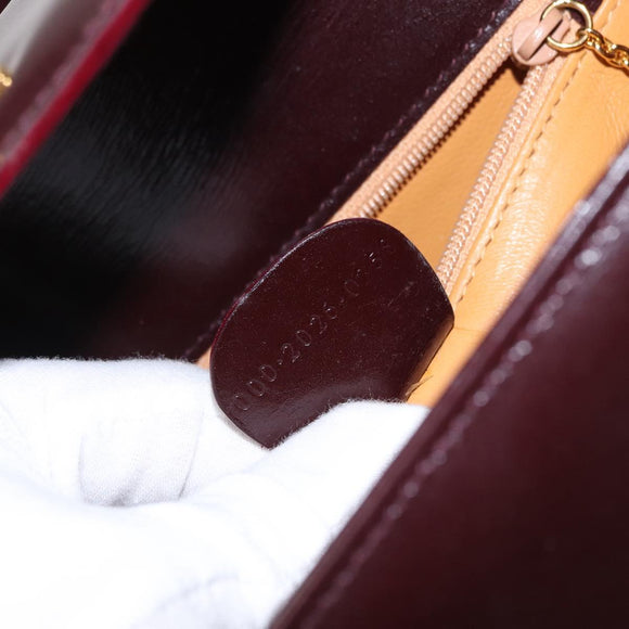GUCCI Hand Bag Leather 2way Bordeaux Gold 000 2026 0258 Auth ep12849