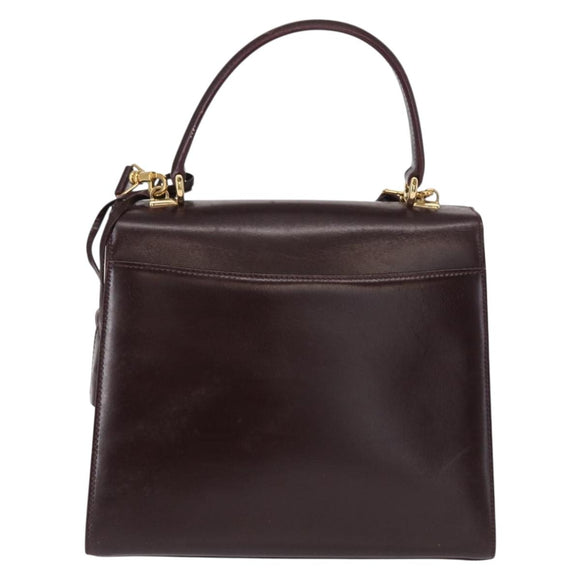 GUCCI Hand Bag Leather 2way Bordeaux Gold 000 2026 0258 Auth ep12849
