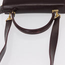 GUCCI Hand Bag Leather 2way Bordeaux Gold 000 2026 0258 Auth ep12849-7
