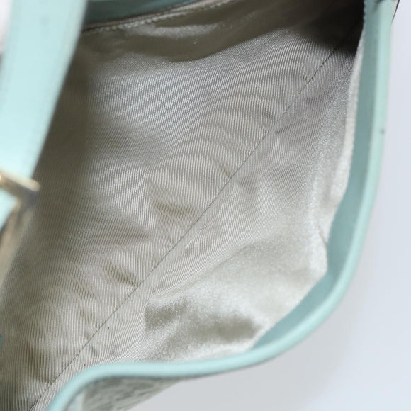 GUCCI Shoulder Bag Suede Light Blue Gold 001 4057 Auth ep12851