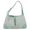 GUCCI Shoulder Bag Suede Light Blue Gold 001 4057 Auth ep12851-13