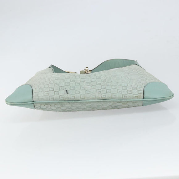 GUCCI Shoulder Bag Suede Light Blue Gold 001 4057 Auth ep12851