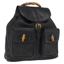 GUCCI Bamboo Backpack Leather Black Gold 003 2058 0016 Auth ep12855-1